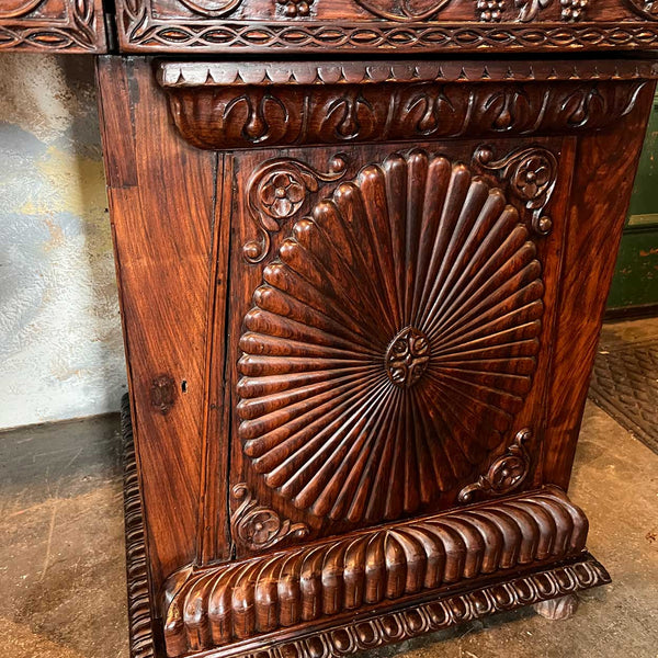 Anglo Indian Rosewood Double Pedestal Sideboard
