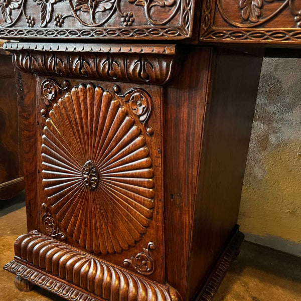 Anglo Indian Rosewood Double Pedestal Sideboard