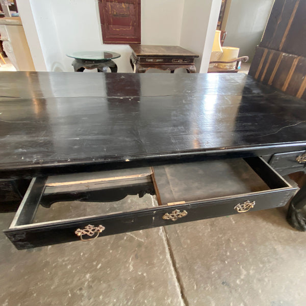 Lot 0151 | Important Large Indo-Portuguese Ebonized Teak Library Desk