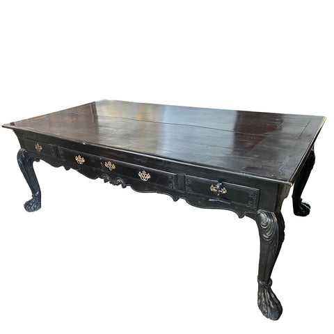 Lot 0151 | Important Large Indo-Portuguese Ebonized Teak Library Desk