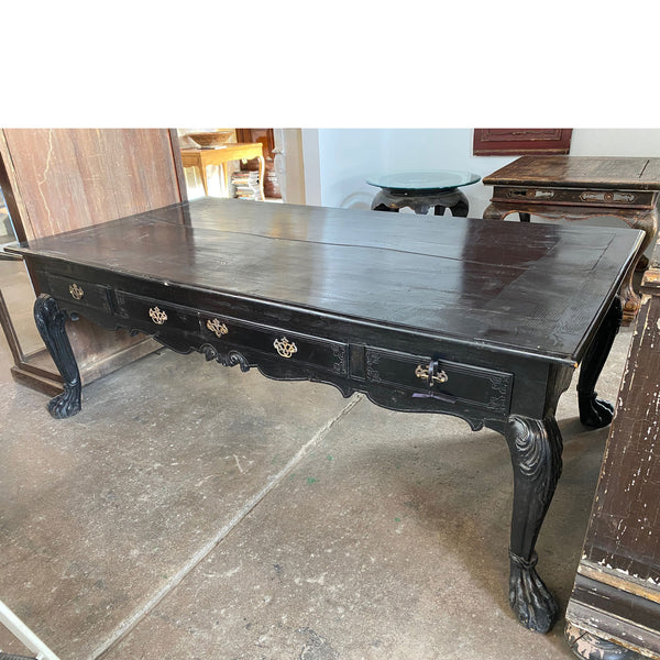 Lot 0151 | Important Large Indo-Portuguese Ebonized Teak Library Desk