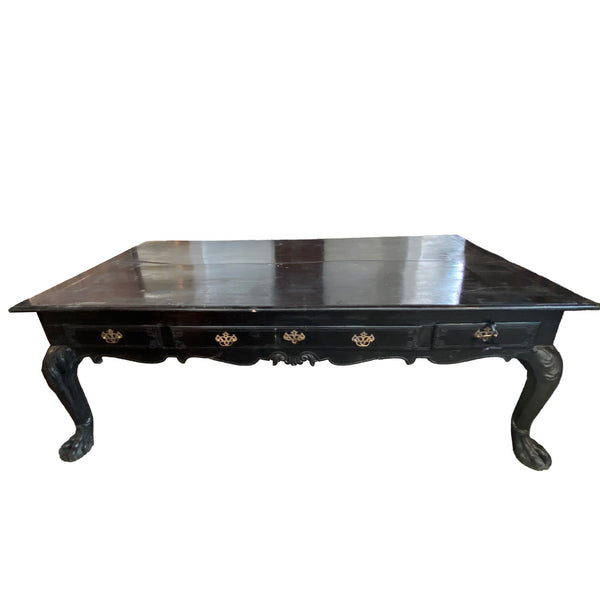 Lot 0151 | Important Large Indo-Portuguese Ebonized Teak Library Desk