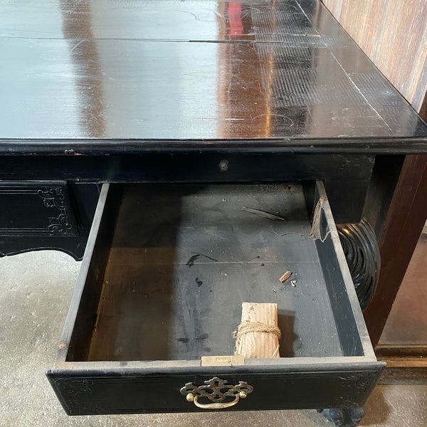 Lot 0151 | Important Large Indo-Portuguese Ebonized Teak Library Desk