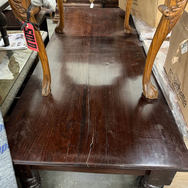 Large Anglo Indian Rosewood Rectangular Dining / Library Table