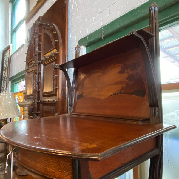 French LOUIS MAJORELLE Art Nouveau Marquetry Mahogany Secrétaire Desk