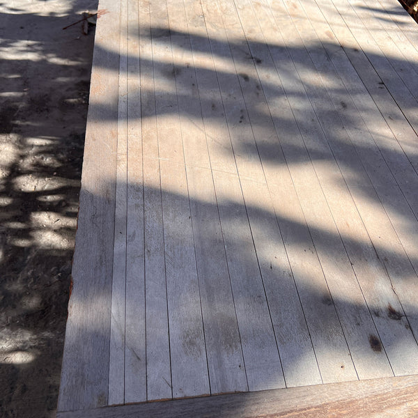 Large American Union Steel Industrial Mahogany and Maple Top Bakery Table