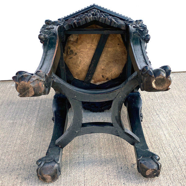 Chinese Qing Rosewood and Marble Inset Octagonal Side Table / Stand