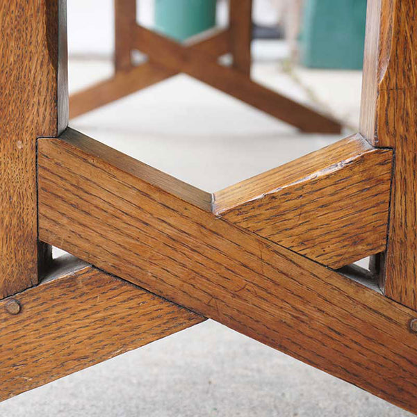 English Arts and Crafts Period Solid Oak Library Table