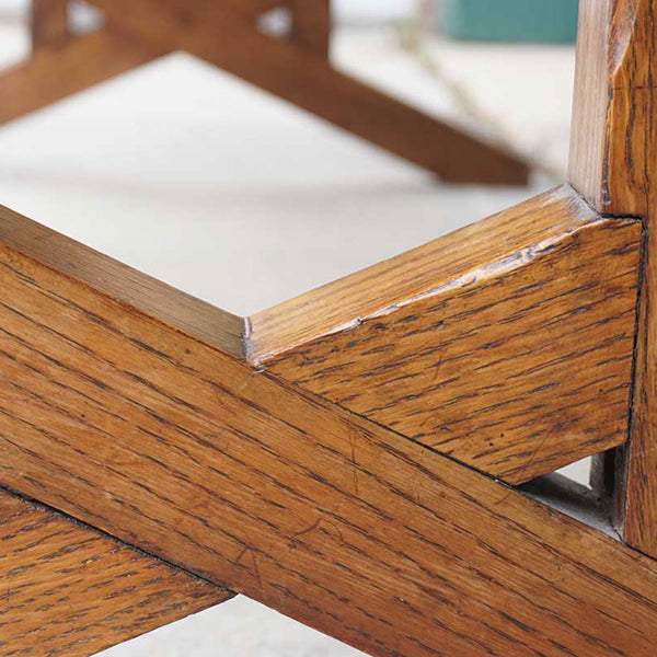 English Arts and Crafts Period Solid Oak Library Table