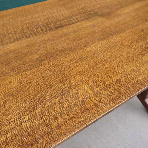 English Arts and Crafts Period Solid Oak Library Table