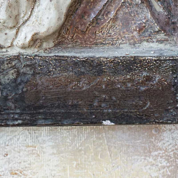 Large Pair KNUD KYHN for Royal Copenhagen Stoneware Tile Wall Panels, Adam and Eve