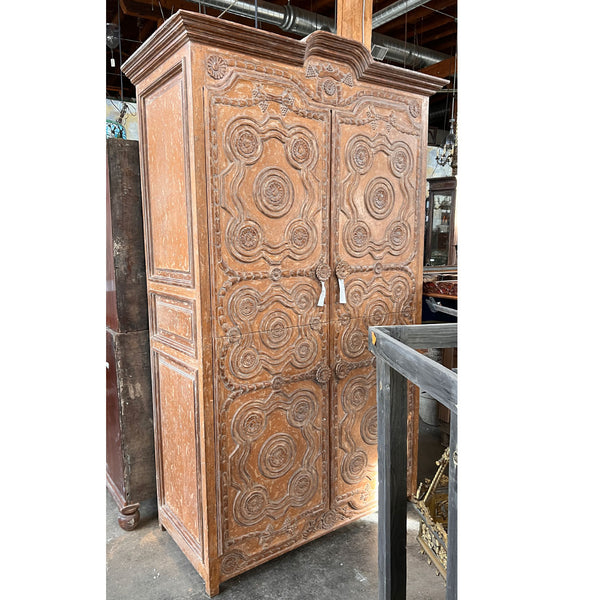 Lot 0352 | Vintage Spanish Colonial Style Carved Wooden Four-Door Cabinet