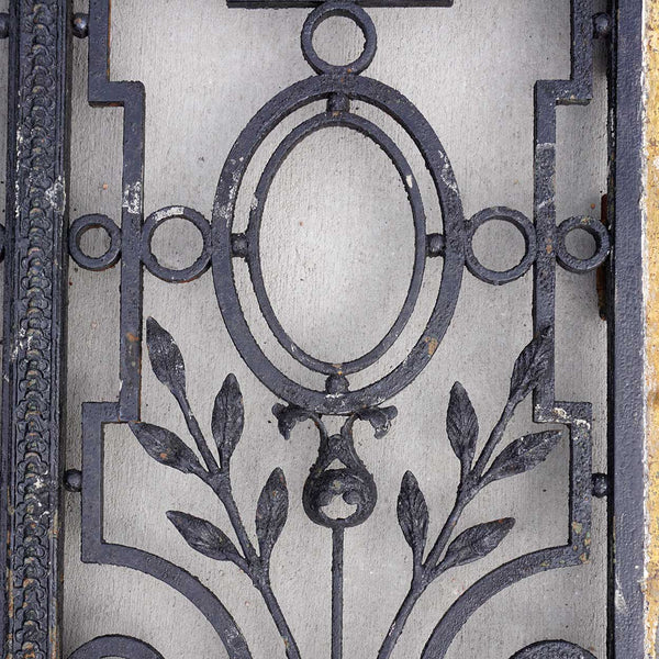 Tall French Beaux-Arts Wrought Iron Double Door and Arched Transom