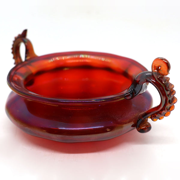 Lot 0411 | American/European Cranberry and Ruby Glass Darner, Jar, Bowl (3 pieces)