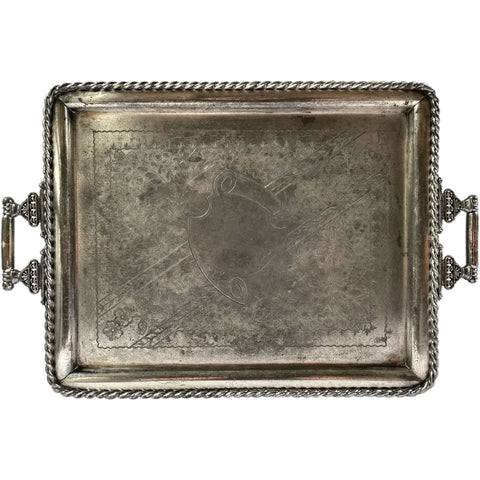 Large American Rockford Silver Plate Co. Two-Handle Rectangular Tray
