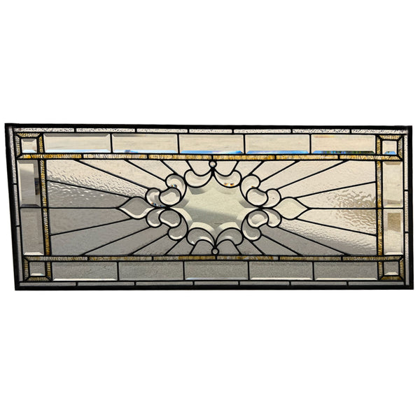 American Stained, Textured and Beveled Glass Transom Window