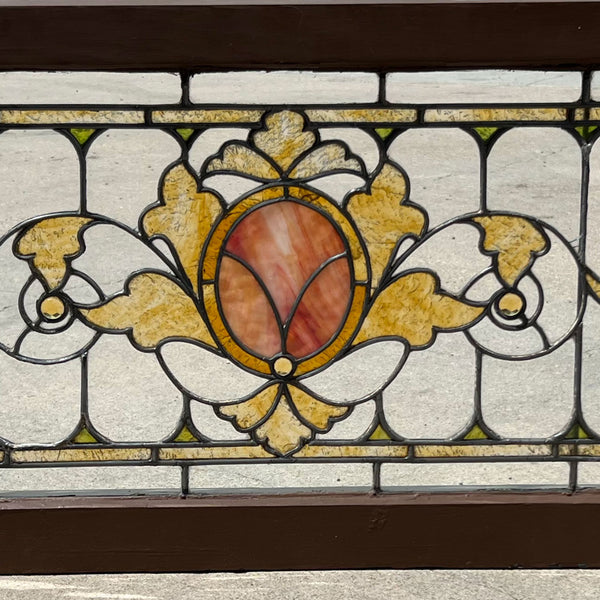 American Denver Stained, Jewelled and Leaded Glass Transom Window