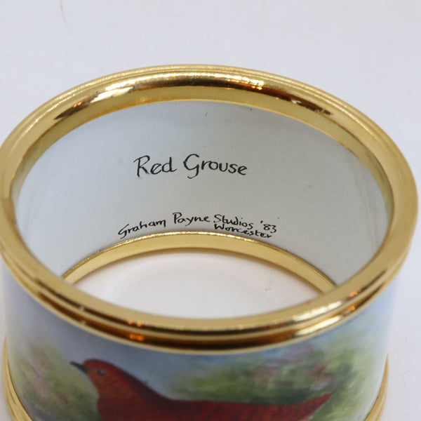 Set of 11 Vintage English Graham Payne Studios Hand Painted Enamel Bird Napkin Rings
