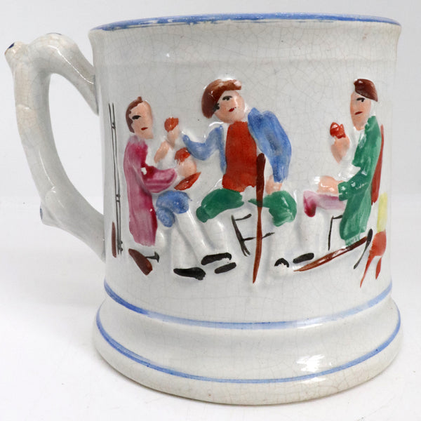 Large English Staffordshire Victorian Pottery Frog Surprise Tavern Mug