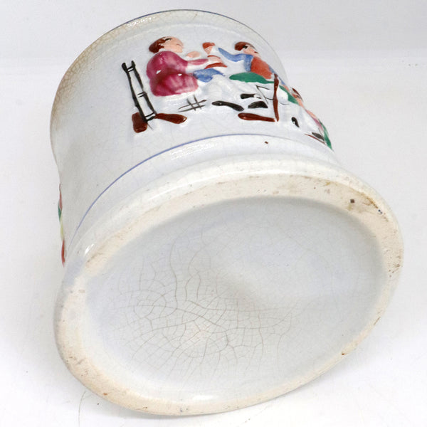 Large English Staffordshire Victorian Pottery Frog Surprise Tavern Mug