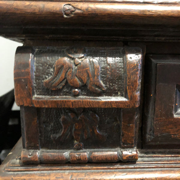 French Louis XIII Style Oak Buffet a Deux Corps Cupboard