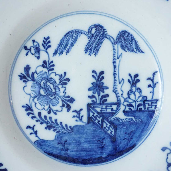 Dutch De Porceleyne Bijl Delft Chinese Export Style Blue and White Pottery Plate