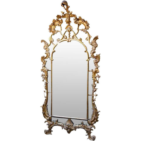 Important Italian Rococo 18th century Giltwood Mirror