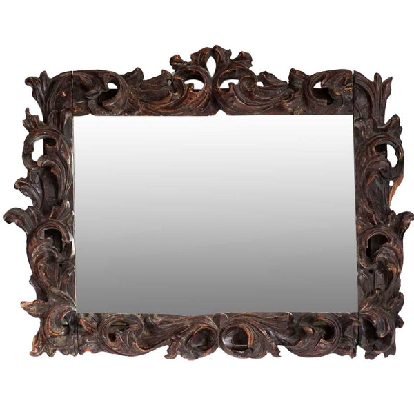 Early Continental Baroque Pine Mirror