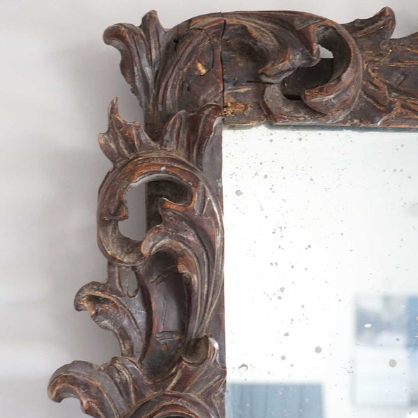 Early Continental Baroque Pine Mirror