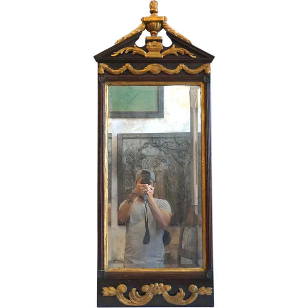 Danish Neoclassical Parcel Gilt Wood Wall Pier Mirror