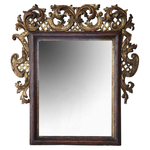 Swedish/German Baroque Gilt Gesso and Pine Wall Mirror