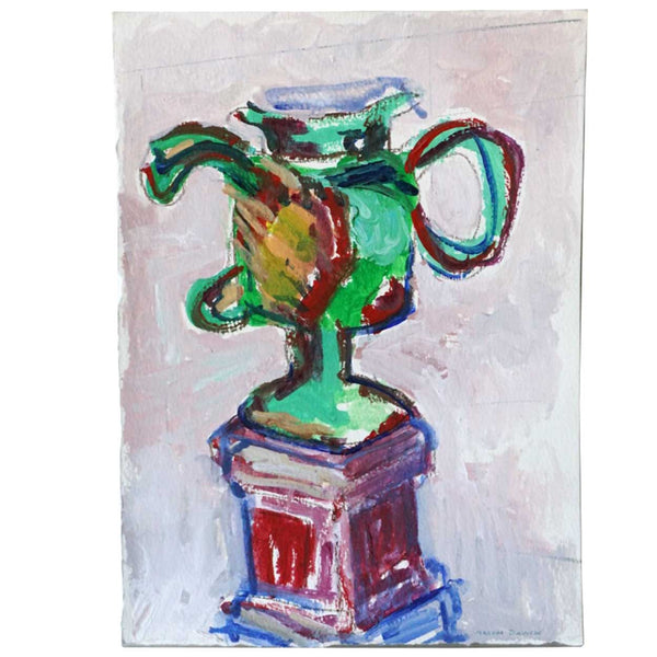 MARTHA DANIELS Mixed Media Watercolor, Pencil and Gouache Painting on Paper, Urn