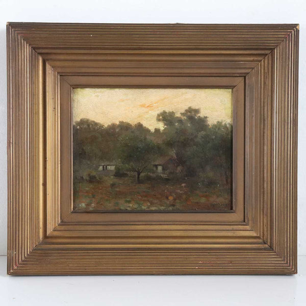 CHARLES HAROLD DAVIS Oil on Canvas Painting, Cottage Landscape