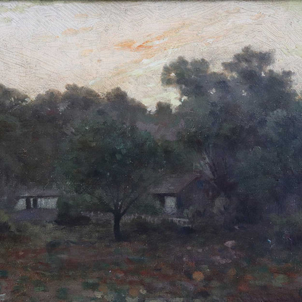 CHARLES HAROLD DAVIS Oil on Canvas Painting, Cottage Landscape