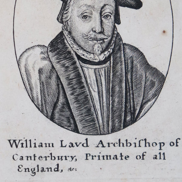 WENCESLAUS HOLLAR Etching on Paper, William Laud, Archbishop of Canterbury