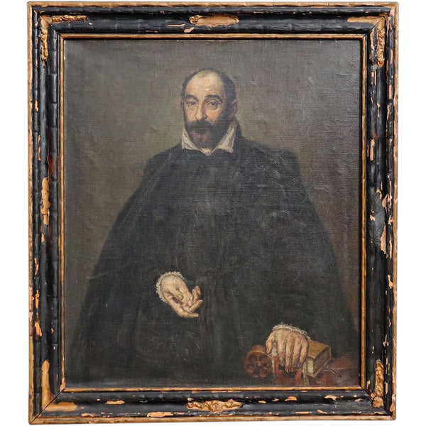 BRUNO MOLLER after El Greco Oil on Canvas Painting, Portrait of Andrea Palladio