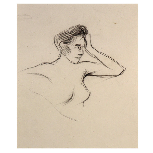 JEAN-LOUIS FORAIN Pencil on Paper Drawing, Nude Woman Study