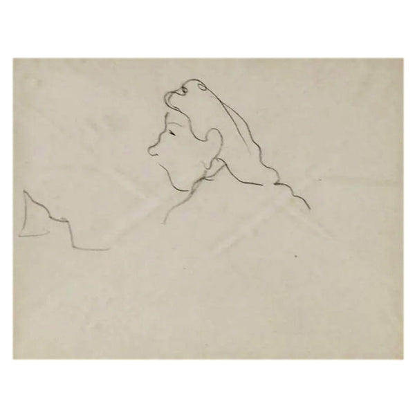 ALBERT MARQUET Pencil on Paper Double-Sided Drawing, Profile of a Woman