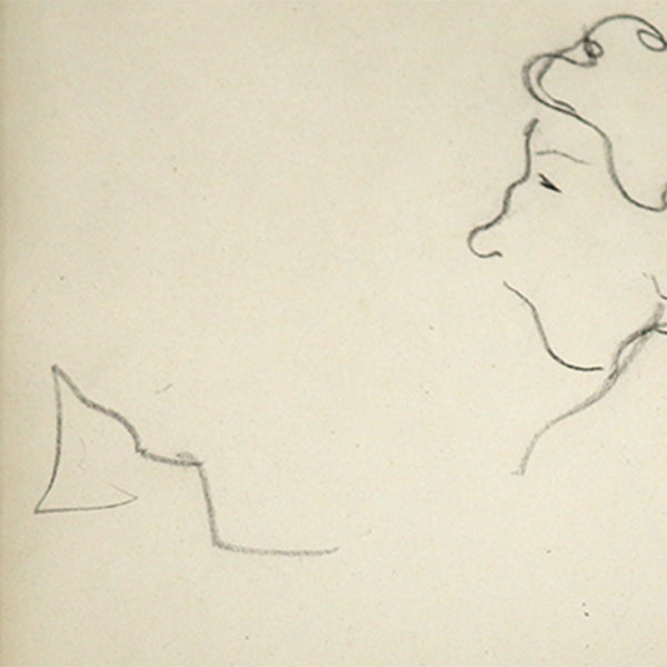 ALBERT MARQUET Pencil on Paper Double-Sided Drawing, Profile of a Woman