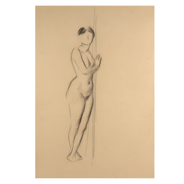 JEAN-LOUIS FORAIN Pencil on Paper Drawing, Standing Nude Woman