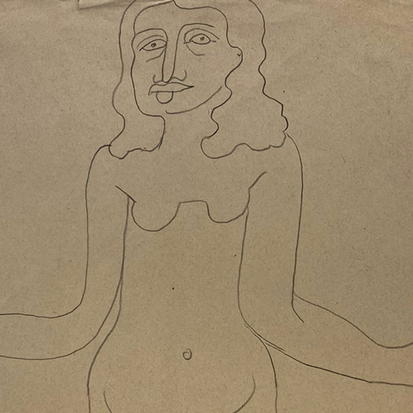 ANDRE DERAIN Pencil on Paper Drawing, Grotesque Female Nude Study
