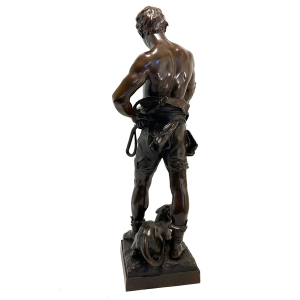 EUGENE MARIOTON Bronze Sculpture, Belluaire (The Lion Tamer)