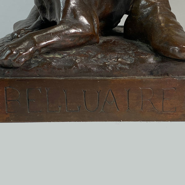 EUGENE MARIOTON Bronze Sculpture, Belluaire (The Lion Tamer)