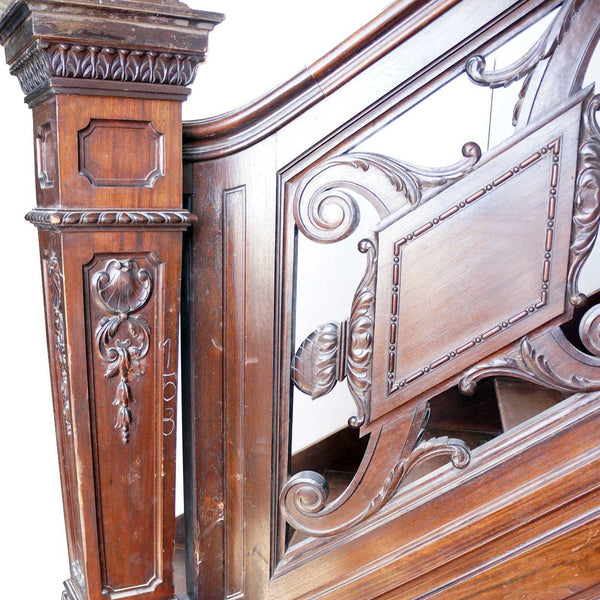 Argentine Baroque Revival Solid Mahogany Staircase