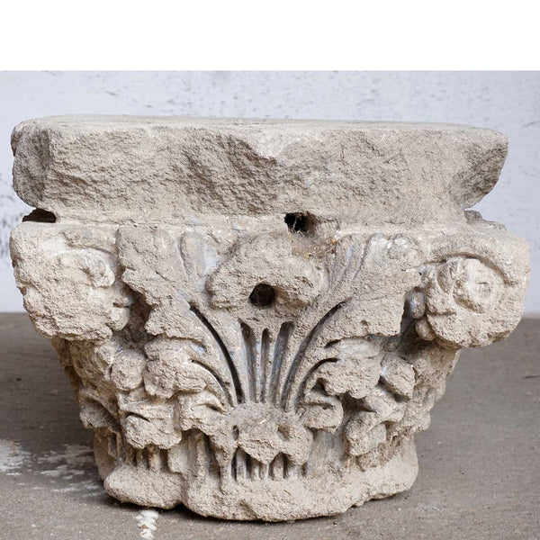 Anglo Indian Limestone Architectural Pilaster Top