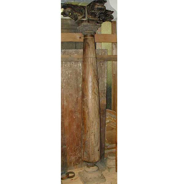 Set of Four South Indian Solid Satinwood and Limestone Pillars