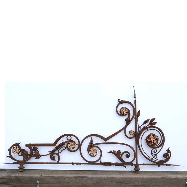 Large Argentine Wrought Iron and Painted Building Lantern / Sign Bracket