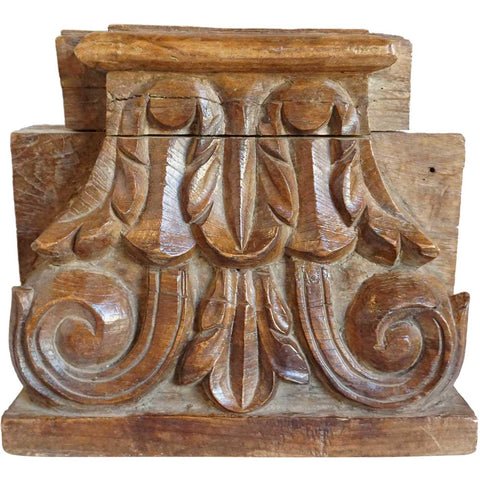 Large Indian Teak Architectural Pilaster Capital