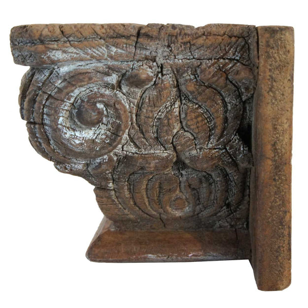 Indian Painted Teak Architectural Pilaster Capital