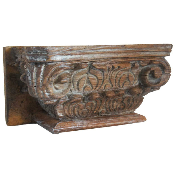 Indian Painted Teak Architectural Pilaster Capital